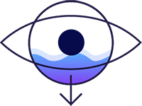 Icon representing drying of vision-damaging fluid in the eye